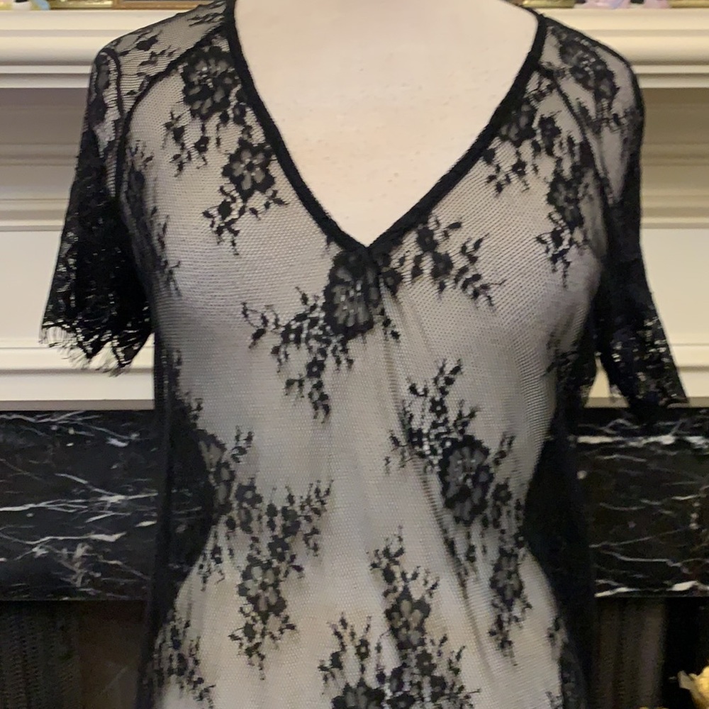 Beautiful sheer black lace over dress - Picture 2 of 6